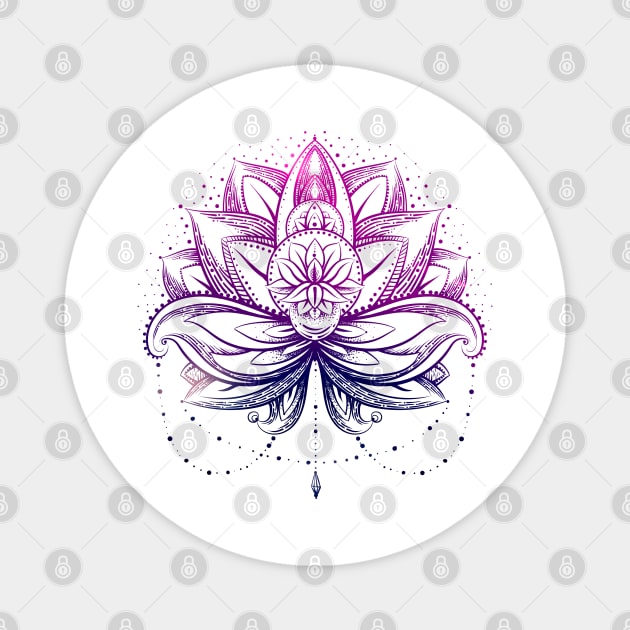 Purple  Watercolor Lotus / Lily flower Magnet by Nartissima